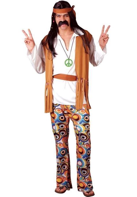 mens groovy hippy outfit 60s 70s fancy dress hippie adult costume woodstock stag ebay