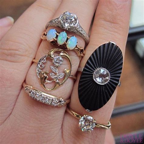 So Many Beauties Vintage And Antique Rings With Diamonds Onyx And