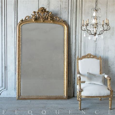 Eloquence® Antique French Gilt Mirror 1860 Floor Mirror Living Room