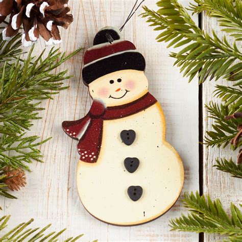 Rustic Wood Snowman Ornament Christmas Ornaments Christmas And