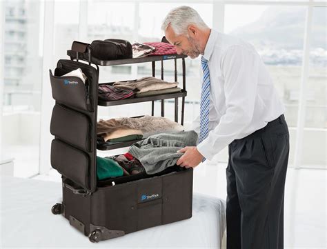 Shelfpack A Rolling Suitcase With Expanding Shelves For Easy Storage
