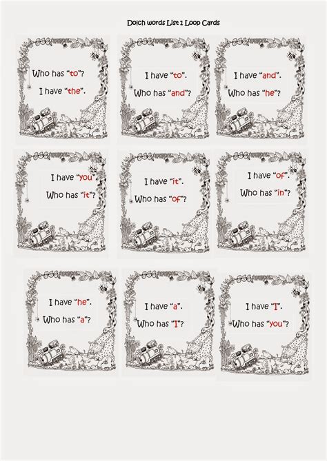 Iteacher Sight Words Games Memory Game And Loop Cards