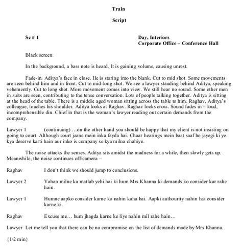 Sample Screenplay Treatment The Document Template