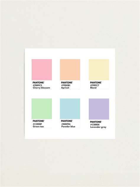 Pastel Rainbow Pantone Color Swatch Photographic Print For Sale By