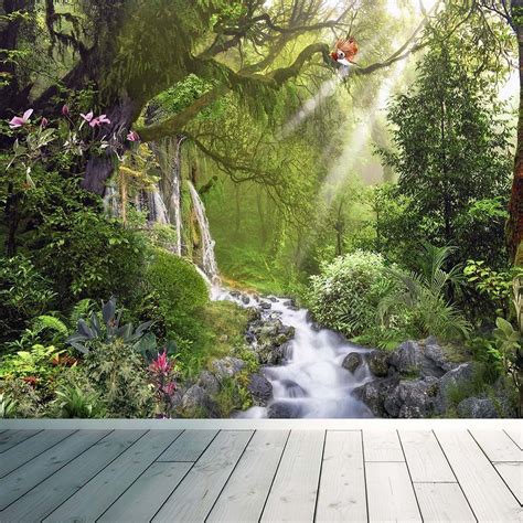 Tropical Rainforest Waterfall Wall Mural Photo Wallpaper Relax Calm