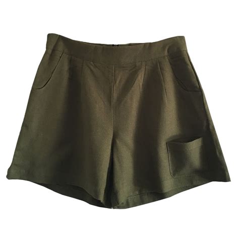 Olive Green Linen Shorts Olive Green Linen Shorts
