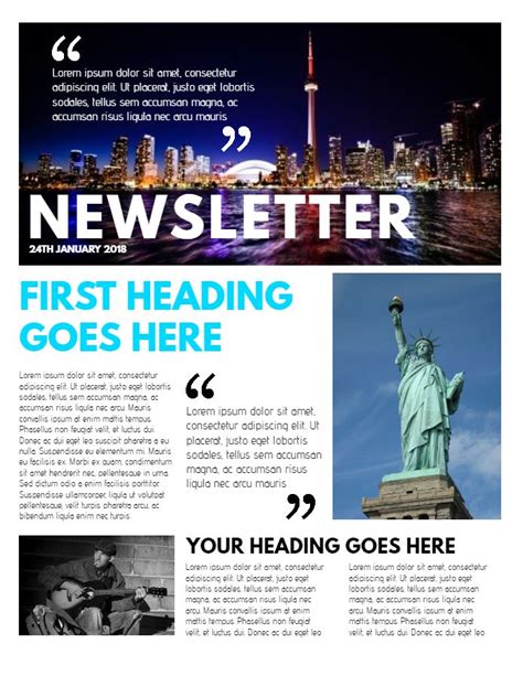 Professional Newsletter Sample Click To Customize Newsletter Design