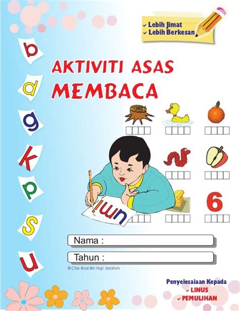 Aktiviti Asas Membaca Kindergarten Reading Worksheets Preschool
