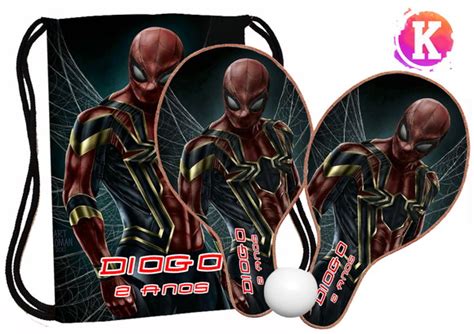 Kit Mochila E Raquete Ping Pong Homem Aranha Elo7