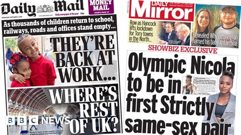 Newspaper Headlines Back To Office Falls Flat And A Strictly Same Sex Pair