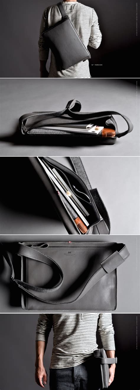 Hardgraft Flat Pack Neutral Leather Briefcase Men Leather Sling Bag