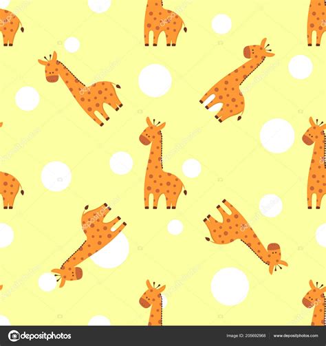 Wallpapers Giraffe Print Seamless Pattern Cute Cartoon Giraffes