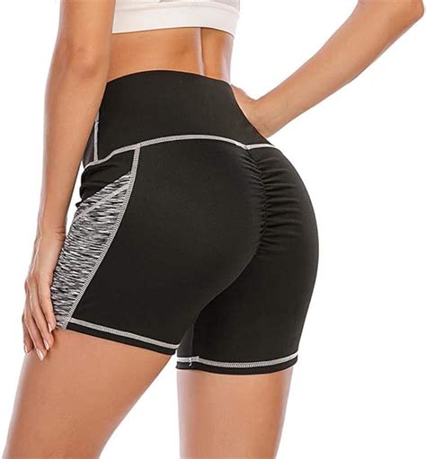 Jansion Butt Scrunch High Waisted Yoga Shorts For Women Spandex Booty Shorts Gym Workout Shorts
