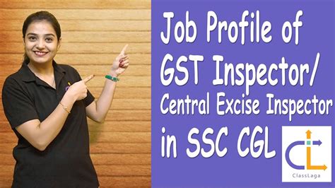 GST Inspector Work Profile SSC CGL Central Tax Inspector Job