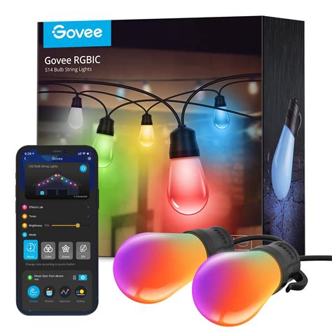 Govee Outdoor String Lights H7015 With 15 Dimmable Rgbic Led Bulbs