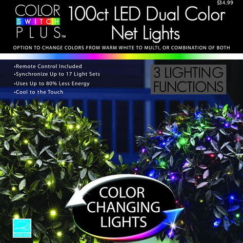 Color Switch Plus Dual Color Changing Led Net Christmas Lights With 3