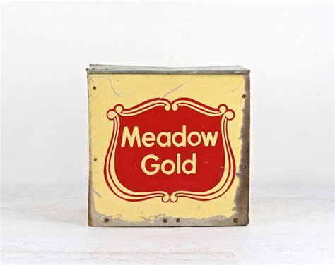 Vintage Milk Box Meadow Gold Milk Box Etsy