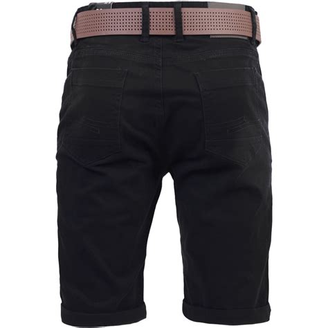 Mens Crosshatch Chino Shorts Cotton Belted Half Pant Cargo Combat Free Belt Ebay