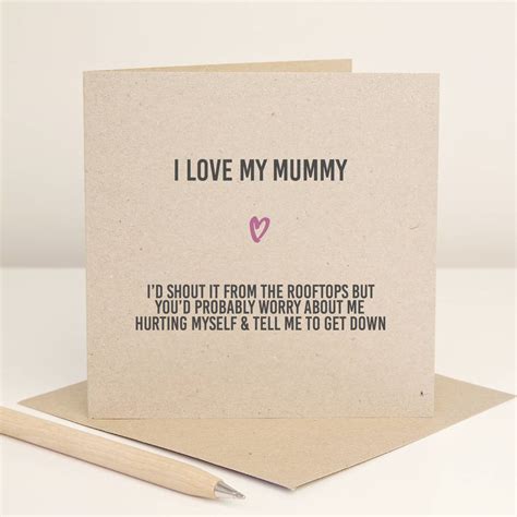 I Love My Mummy Greetings Card Recycled By Slice Of Pie Designs Notonthehighstreet Com