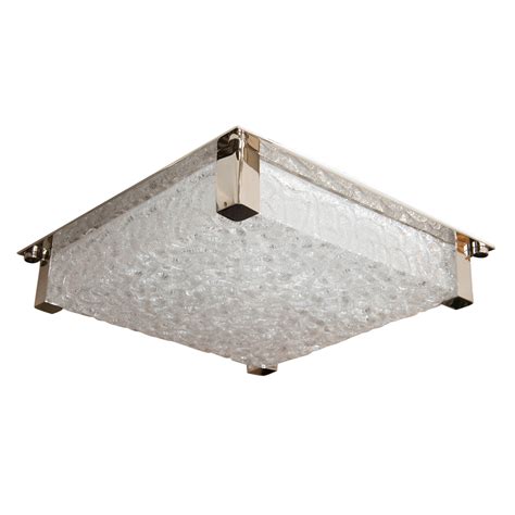 Many styles and designs of ceiling lights help any homeowner find the perfect light to add appeal and style to their home. Square nickel flush mount ceiling fixture | Flush Mounts ...