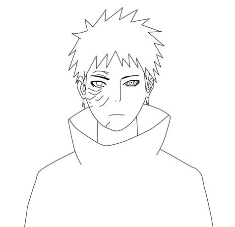 Funny Obito Coloring Page Anime Coloring Pages