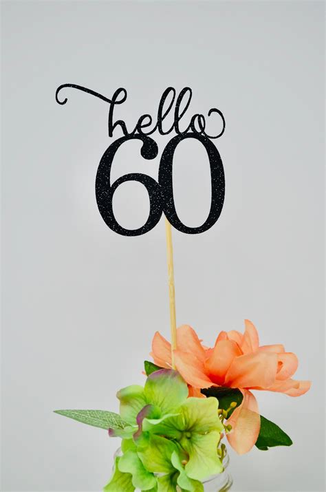 60th Birthday Decoration 60th Birthday Centerpiece Sticks Glitter