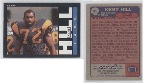 1985 Topps 81 Kent Hill Los Angeles Rams Football Card Ebay