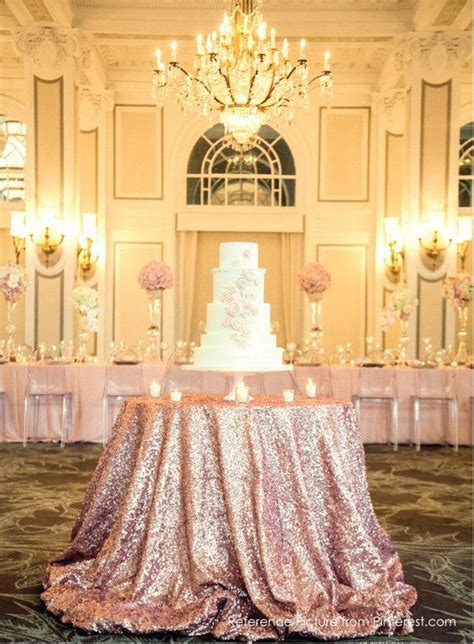 Rose Gold Sequin Tablecloth Sparkly Shabby Pink Sequin Table Etsy