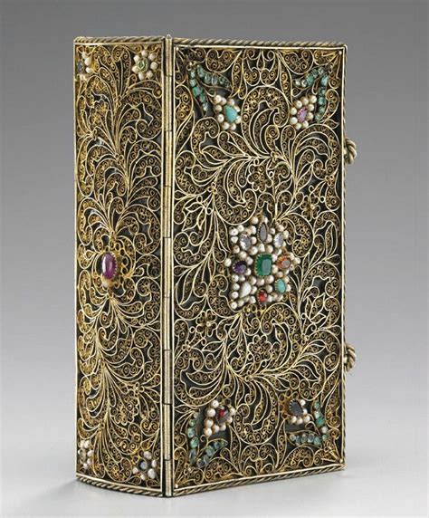 Silver And Gold Jewelled Filigree Booking Binding