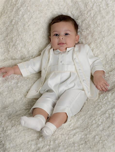 Baby Boys Ivory Christening Romper Suit Zakariyah Ropa Para Bautizo
