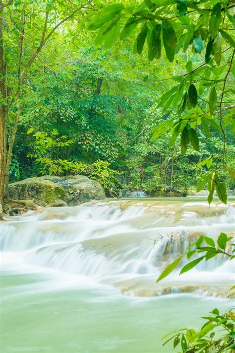 Erawan Waterfall Erawan National Park At Kanchanaburi In Thailand