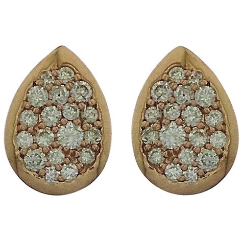 Bloom 18 Karat Gold Diamond Stud Earrings For Sale At 1stDibs