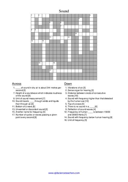 Sound Worksheet for 6th - 8th Grade | Lesson Planet