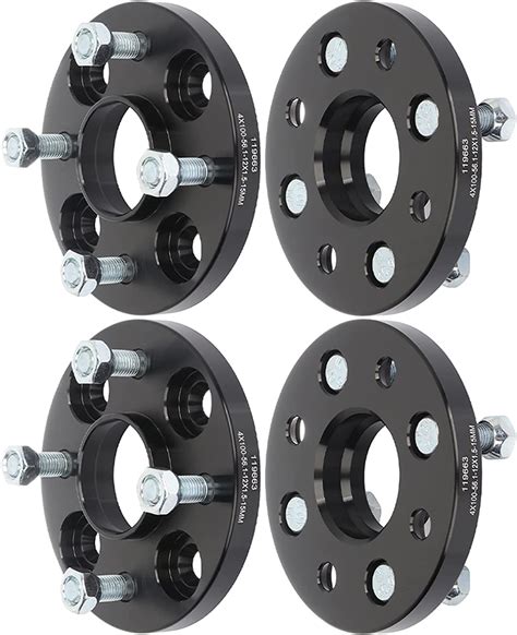 Eccpp 4x 4 Lug Wheel Spacers 4x100 12x15 561mm 15mm Black Compatible