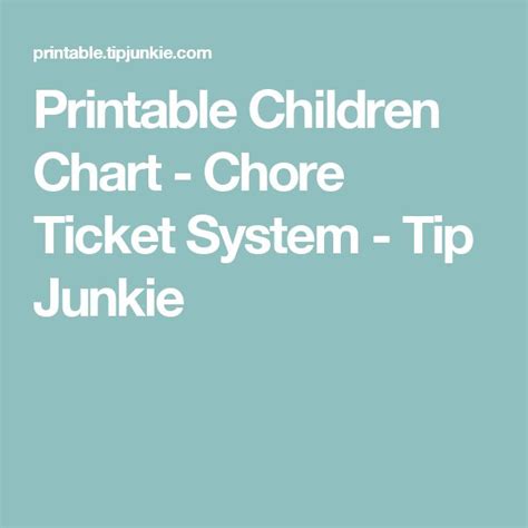 Chart Chore Ticket System Free Printables Chores Chart Chore Chart
