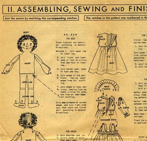 Vintage Cloth Doll Patterns Mccall 820 Raggedy Ann And Andy 1940