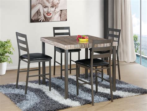 5 Piece Dining Room Metal Counter Height Set Sf7823mg Sandys Furniture