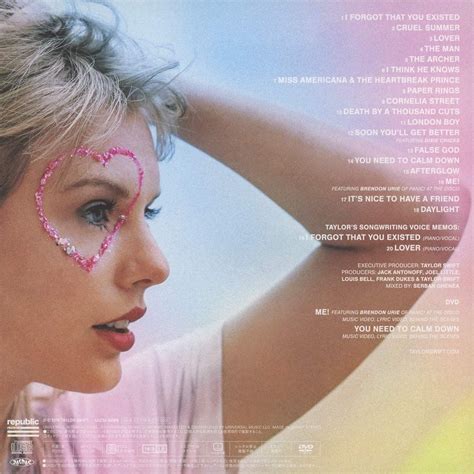 Lover Album Standard Edition Back Cover Released August 23