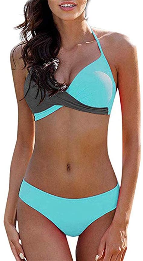 CheChury Donna Costume Da Bagno Push Up Imbottito Reggiseno Bikini Due