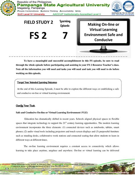 Fs Module 7 It Is A Lecture Note For Field Study 2 Learning Episode 7