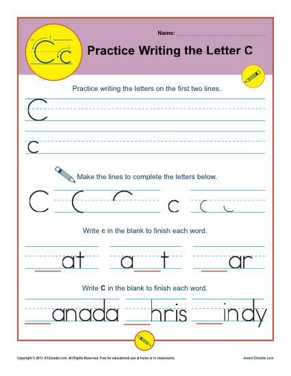Letter C Worksheets Handwriting Worksheet