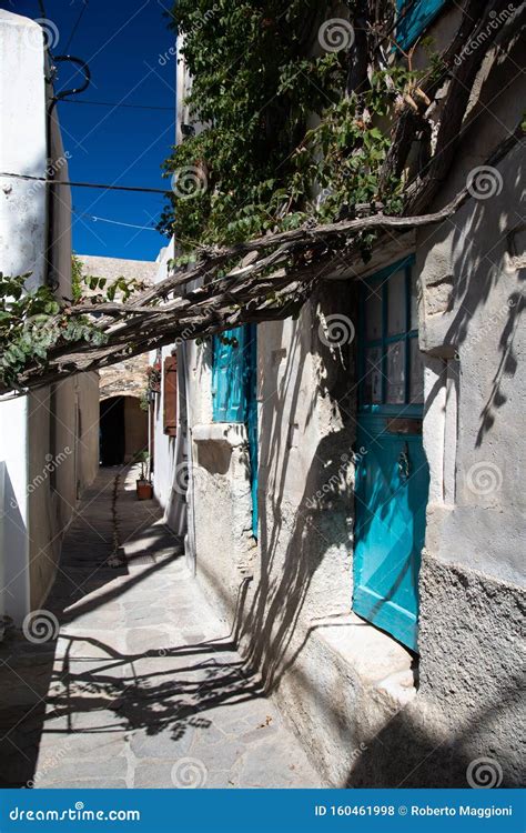 Naxos Island Old Village Lane Cyclades Greece Stock Photo Image Of