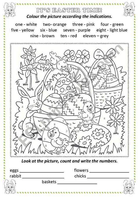 Easter Color By Number Printable Printable Word Searches