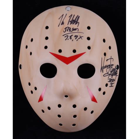 Kane Hodder Warrington Gillette Signed Friday The Th Mask Inscribed Jason Ii Jason