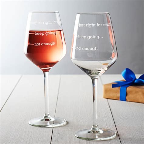 Personalised Just Right For Mum Wine Glass By Becky Broome