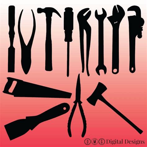 12 Tool Silhouettes Clipart Images Clipart Design Elements Instant