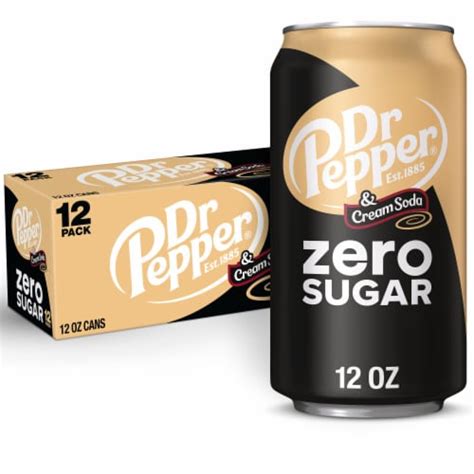 Dr Pepper Zero Sugar Cream Soda 12 Cans 12 Fl Oz Frys Food Stores