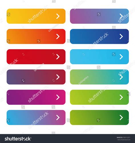 Empty Web Button Set Colorful Stock Vector Royalty Free 709712371