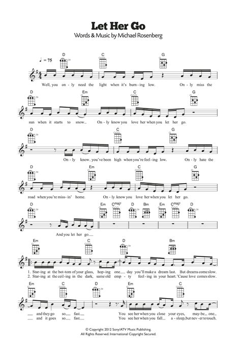Passenger Let Her Go Guitar Chords Sheet And Chords Collection