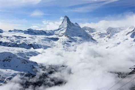 View Of The Matterhorn From The Rothorn Summit Station Swiss Alps